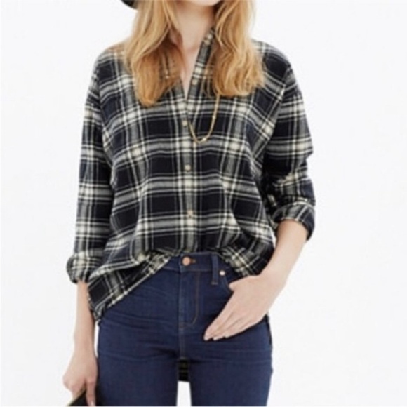 Madewell Flannel Trapeze Shirt XXS - Picture 5 of 7